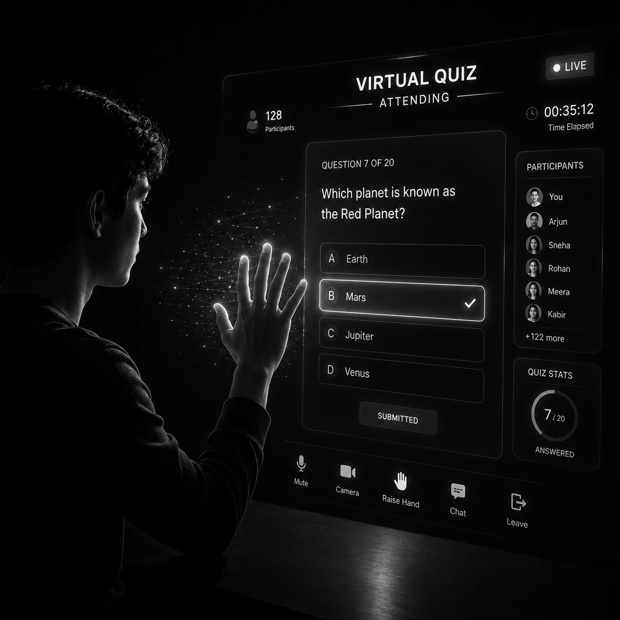 Virtual Quiz: CVZone, MediaPipe
